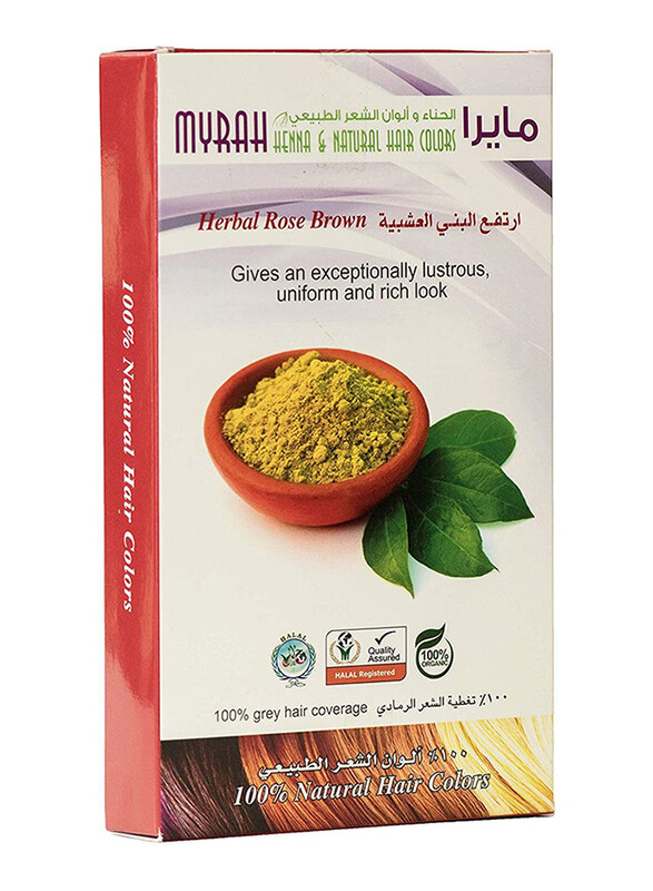 

Myrah Henna Organic & Natural Hair Colours, Rose Brown, 100gm