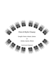 DIY Glams Own it Style Natural Classic Curl Type False Eyelashes, 12mm, Black