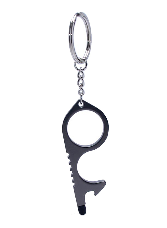 Hand Free Door Open No Touch Key Chain, Black