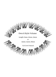 DIY Glams Own it Style Volume Curl Type Natural False Eyelashes, 16mm, Black