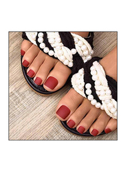 DIY Glams Matte Press-On Toe False Nails, Dark Red