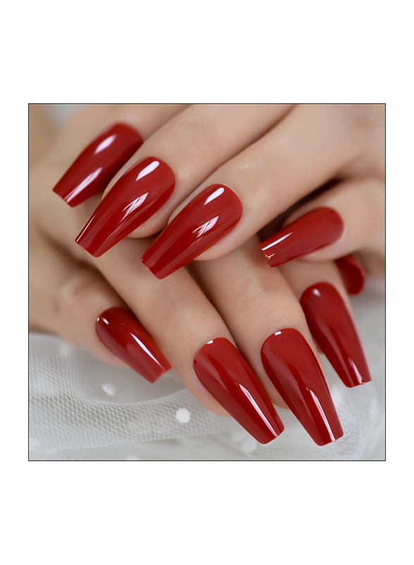 DIY Glams Glossy Press-On False Nails, Red