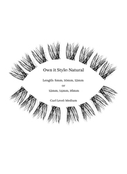 DIY Glams Own it Style Natural Curl Type Medium False Eyelashes, 14mm, Black