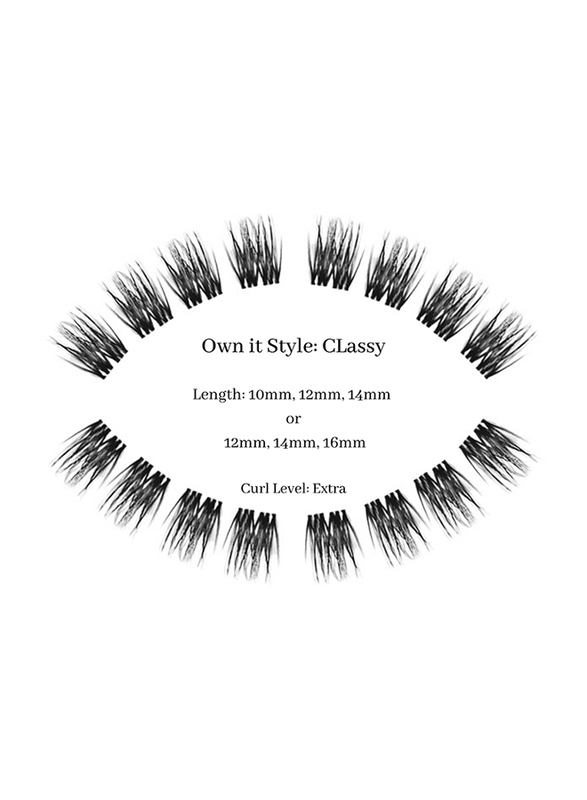 DIY Glams Own it Style Classic Curl Type Extra False Eyelashes, 14mm, Black