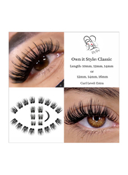 DIY Glams Own it Style Classic Curl Type Extra False Eyelashes, 14mm, Black