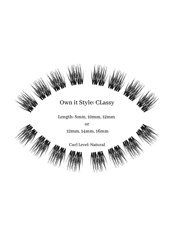 DIY Glams Own it Style Natural Classic Curl Type False Eyelashes, 16mm, Black