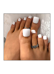 DIY Glams Matte Press-On Toe False Nails, White