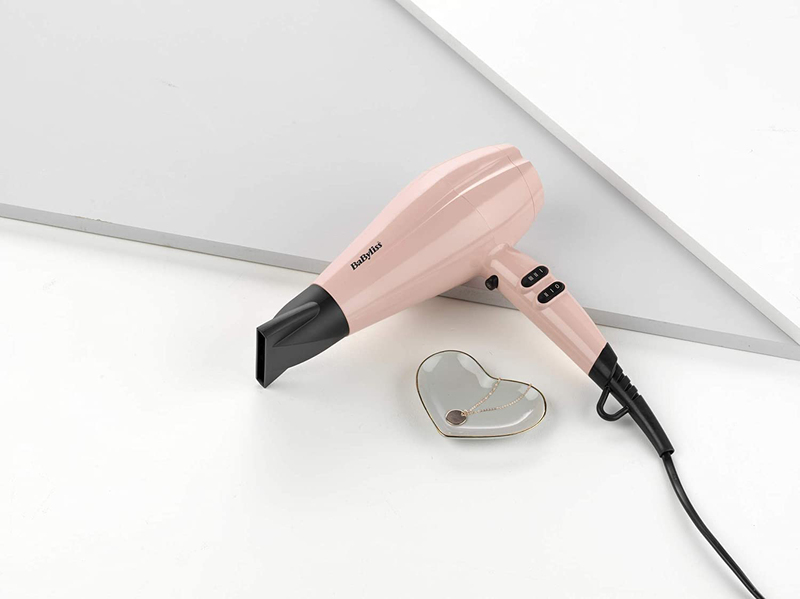 Babyliss Hair Dryer with Advanced Ionic Frizz Control and 3 Heat 2 Speed Settings, 2200W, 5337PRSDE, Rose Blush