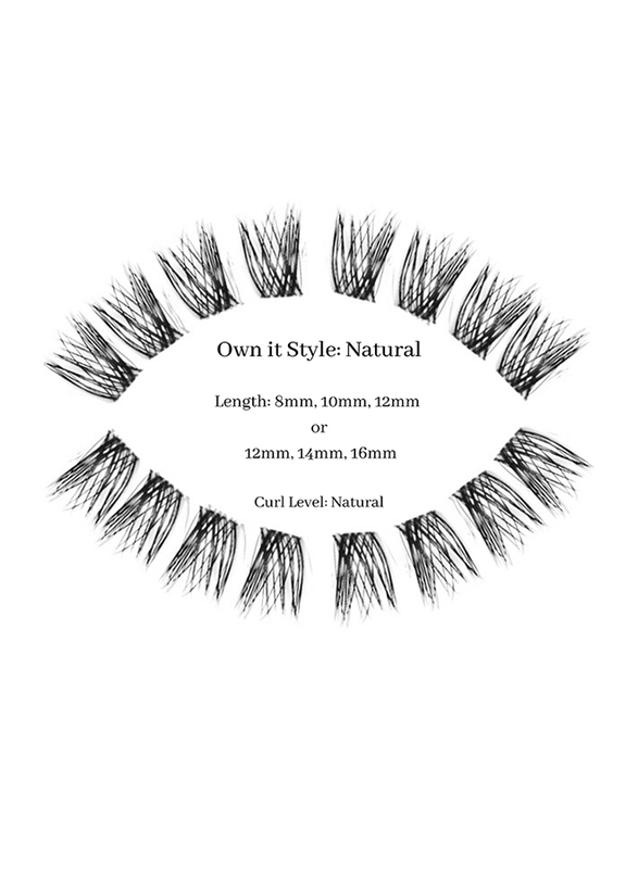 DIY Glams Own it Style Natural Curl Type False Eyelashes, 12mm, Black