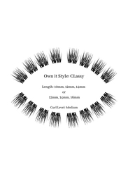 DIY Glams Own it Style Classic Curl Type Medium False Eyelashes, 16mm, Black