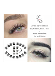 DIY Glams Own it Style Classic Curl Type Medium False Eyelashes, 14mm, Black