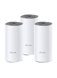 TP-Link Deco E4 Whole Home Mesh Wi-Fi System, 3 Pieces, AC1200, White/Grey