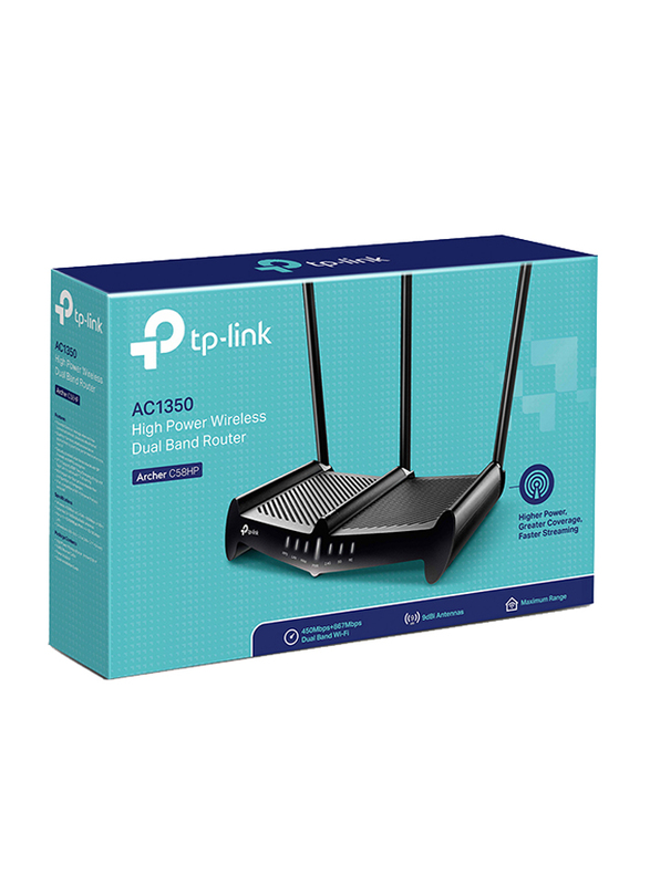 TP-Link Archer C58HP High Power Wireless Dual Band Router, AC1350, Black