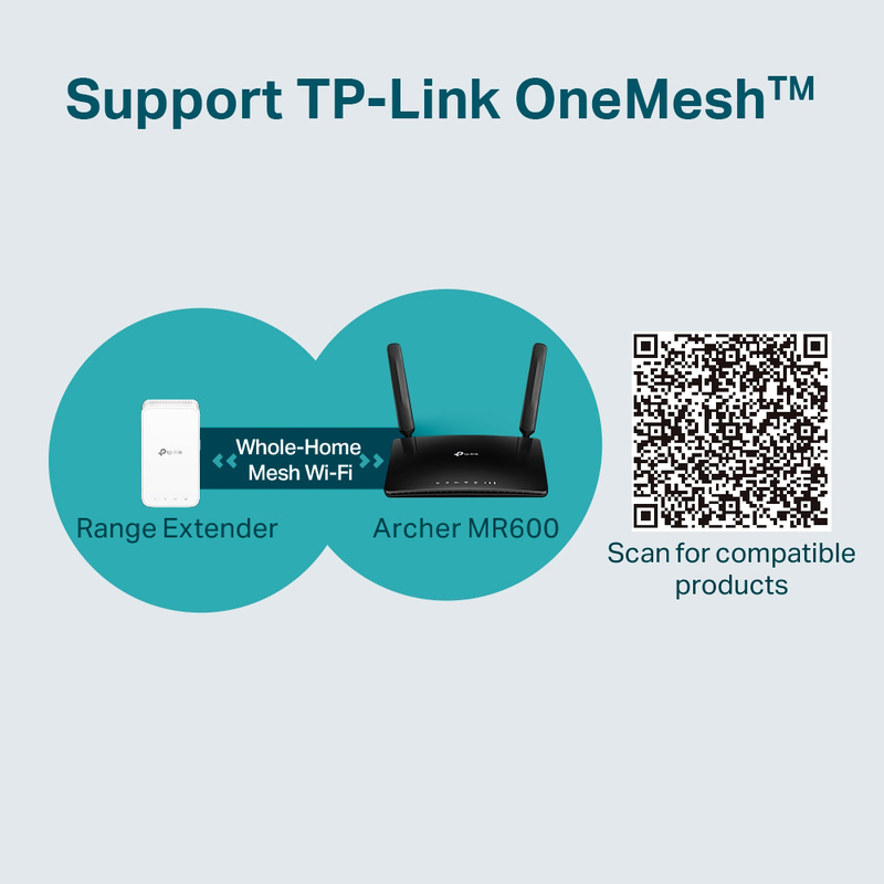 TP-Link Archer MR600 V2 4G+ Cat6 Wireless Dual Band Gigabit Router, AC1200, Black