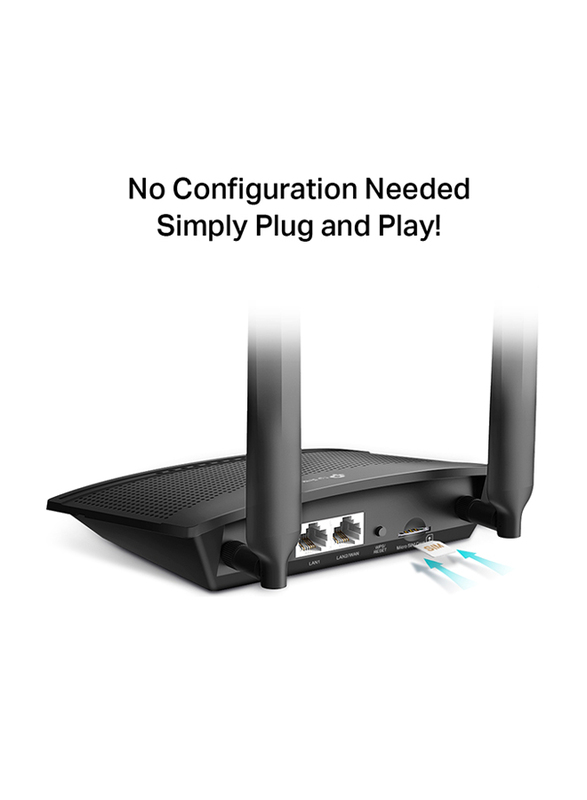 TP-Link TL-MR100 V1 300Mbps Wireless N 4G LTE Router, Black