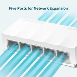 TP-Link LS1005 5-Port 10/100Mbps Desktop Network Switch, White