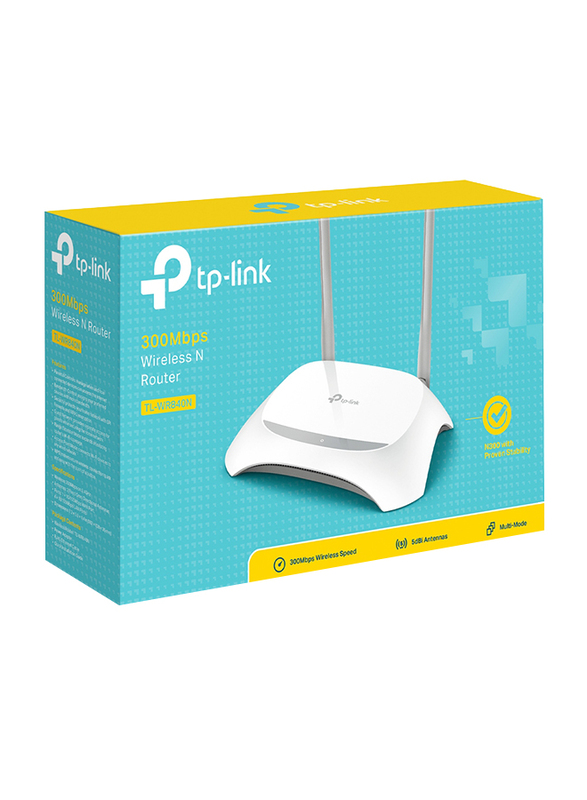 TP-Link TL-WR840N V6.20 300Mbps Wireless N Speed Wi-Fi Router, White