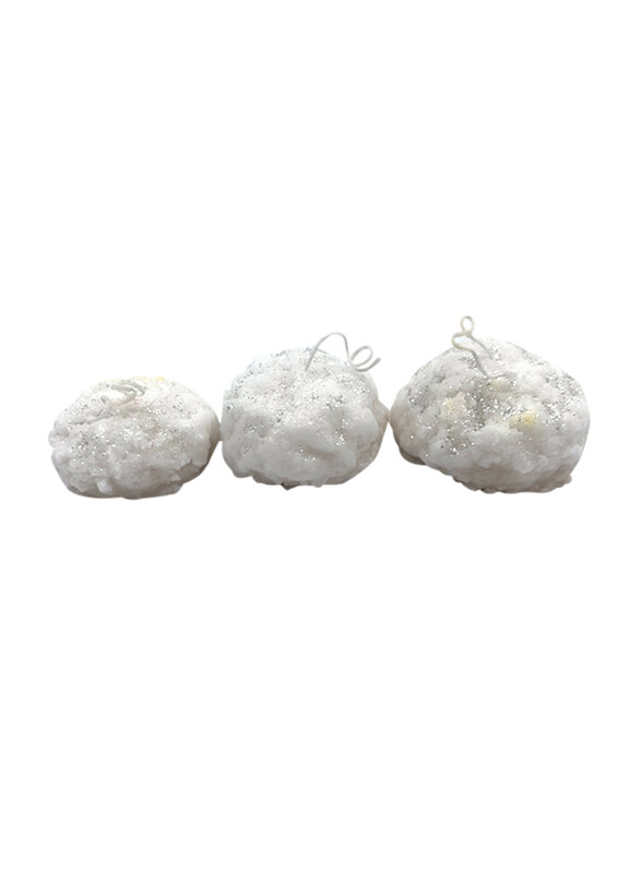 

Heart Melt Candles 3-Piece Snowball Handmade Pillar Candle Set, White