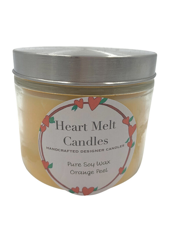 

Heart Melt Candles Orange Peel Scented Pure Soy Wax 2 Wick Jar Candle, 270g, Orange