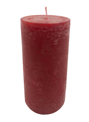 Heart Melt Candles Lemon Grass Scented Pillar Candle, Rustic Finish, 4 x 2 inch, Red