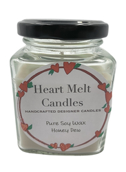Heart Melt Candles Honey Dew Scented Pure Soy Wax Handmade Jar Candle, 160g, White