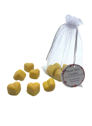 Heart Melt Candles 6-Pieces Heart Shaped Honey Suckle Scented Pure Soy Wax Melts Candles, Yellow
