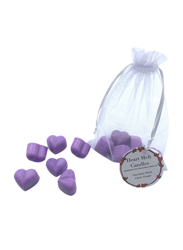 

Heart Melt Candles 6-Pieces Heart Shaped Lilac Flower Scented Pure Soy Wax Melts Candles, Purple