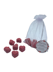 Heart Melt Candles 6-Pieces Heart Shaped Romantic Rose Scented Pure Soy Wax Melts Candles, Red