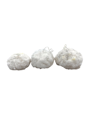 Heart Melt Candles 3-Piece Snowball Handmade Pillar Candle Set, White