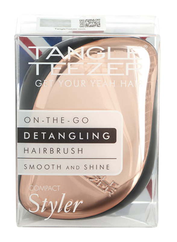 Tangle Teezer Compact Hair Brush, Black/Rose Gold, 1 Piece