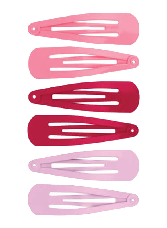 

Beter Basic Click Clacks Clips, 19031, Pink/Red/Beige, 6 Pieces