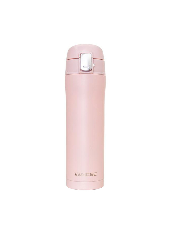 Waicee 450ml Rose Water Stainless Steel Thermal Insulated Vacuum Flask, Champagne Pink