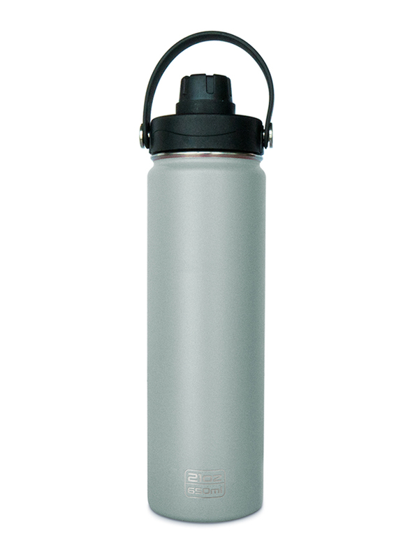 Waicee 0.65 Ltr Stainless Steel Double Wall Water Bottle, Steel Grey