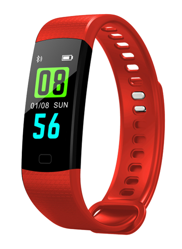 Dawson Sports Health Band Smart Fitness Tracker, Black Case with Red Band