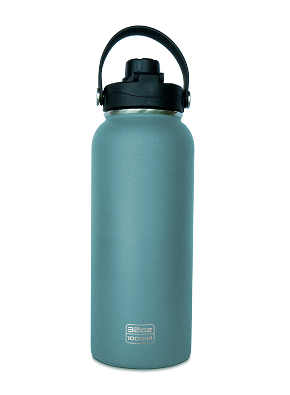 Waicee 1.0 Ltr Stainless Steel Double Wall Water Bottle, Charcoal Blue
