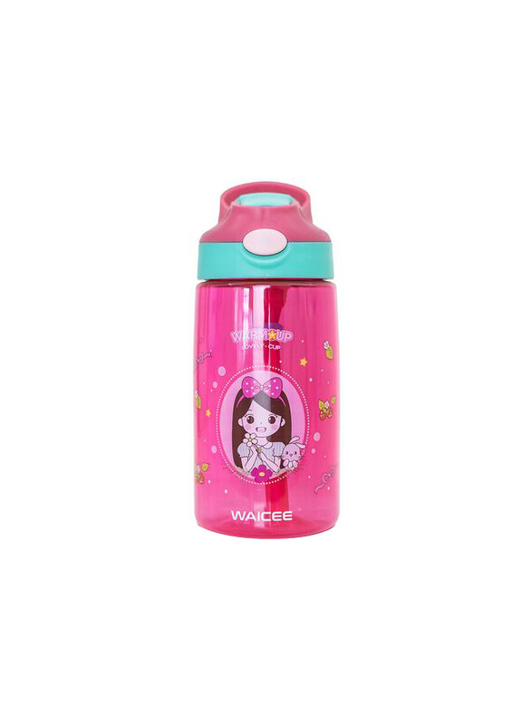 

Waicee 500ml Little Princess Plastic Kids Water Bottle, Pink