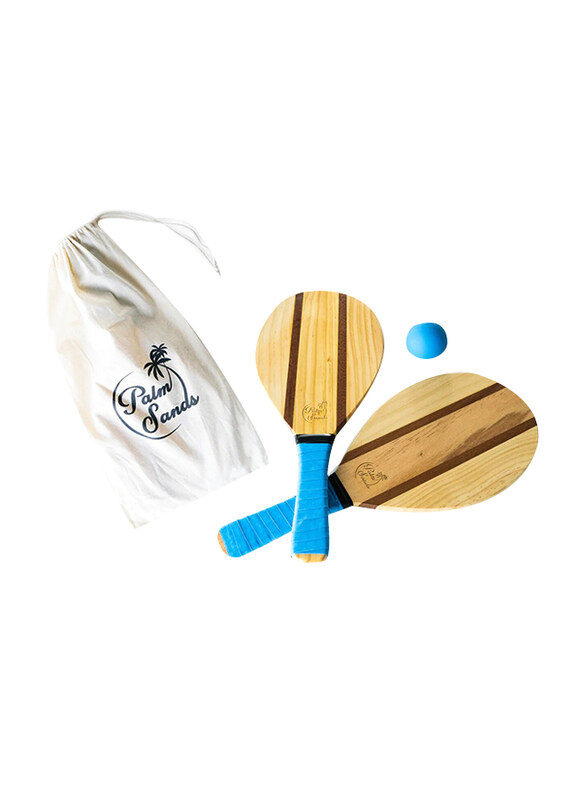 Dawson Sports Palm Sands Solid Wood Coated Beach Paddle Set with Ball, Multicolour