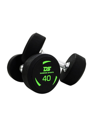 Dawson Sports TPU Coated Dumbbells Set, 1 Pair, 40 KG, Black