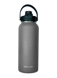 Waicee 1.0 Ltr Stainless Steel Double Wall Water Bottle, Steel Grey