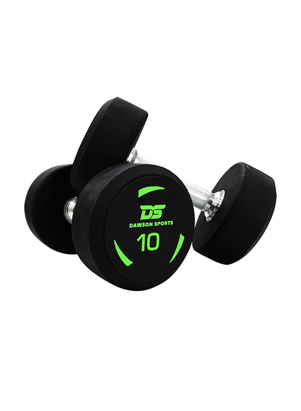 Dawson Sports TPU Coated Dumbbells Set, 1 Pair, 10 KG, Black