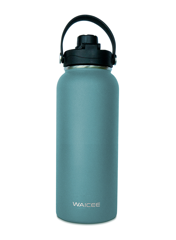 Waicee 1.0 Ltr Stainless Steel Double Wall Water Bottle, Charcoal Blue