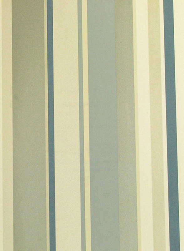 برستيجوس تيكستايلز ورق جدران بنمط مخطط، 10 x 0.53 متر، أزرق/أبيض