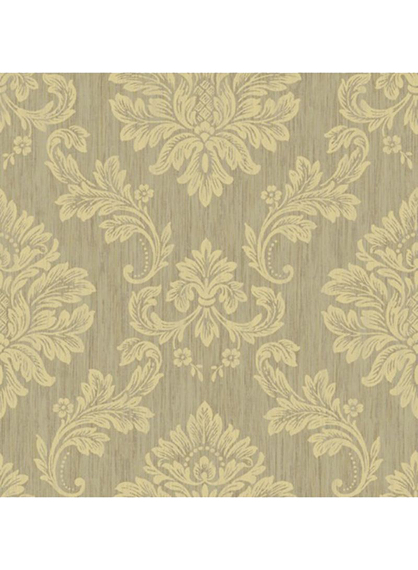 Wallquest Gramercy Damask Printed Wallpaper, 10 x 0.53 Meter, Brown/Gold