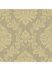 Wallquest Gramercy Damask Printed Wallpaper, 10 x 0.53 Meter, Brown/Gold