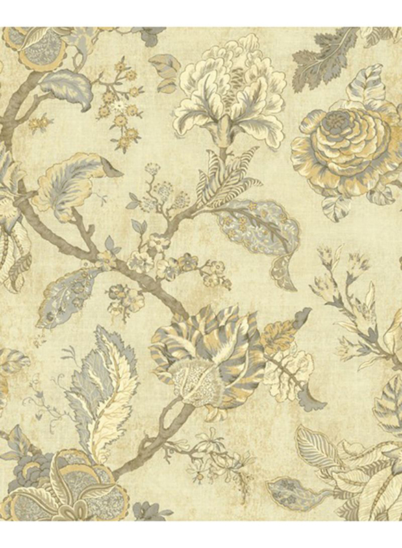 Wallquest Sutton Place Printed Wallpaper, 10 x 0.53 Meter, Gold/Grey/Blue