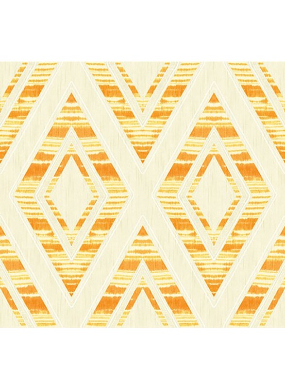 Wallquest Villa Rosa Diamond Block Pattern Self Adhesive Wallpaper, 0.68 x 8.23 Meter, Beige/Gold/Orange