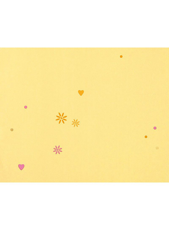 ICH Bimbaloo Flowers Printed Wallpaper, 10 x 0.53 Meter, Yellow/Pink