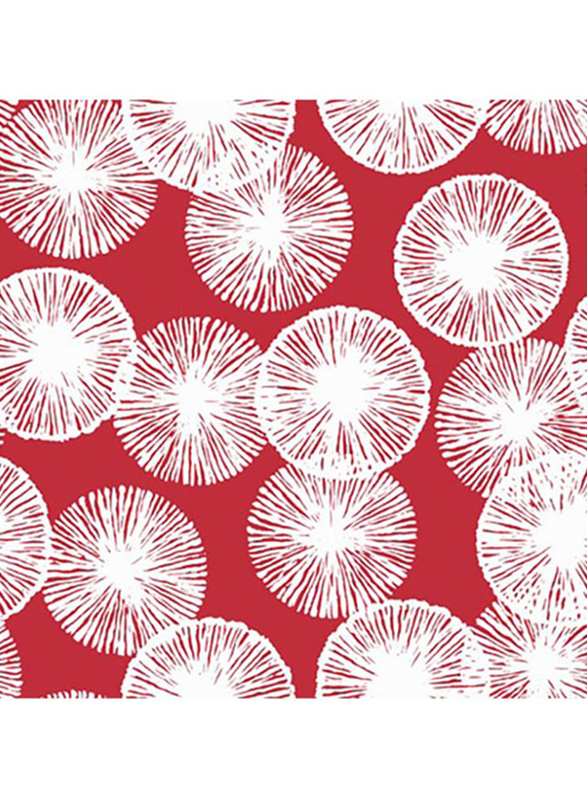 Wallquest Soleil Circles Pattern Wallpaper, 0.52 x 10 Meter, Red/White
