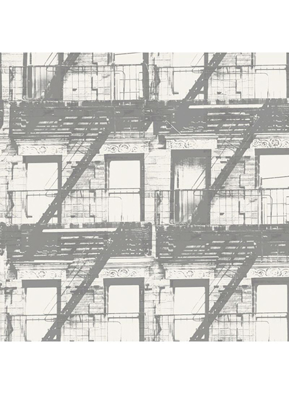 ICH New Age Printed Wallpaper, 10 x 0.53 Meter, Beige/Grey