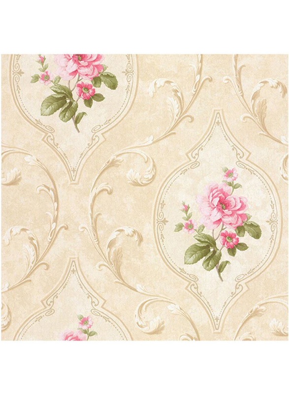 SK Filson Tudor Rose Cameo Pattern Wallpaper, 10 x 0.53 Meter, Pink/Beige